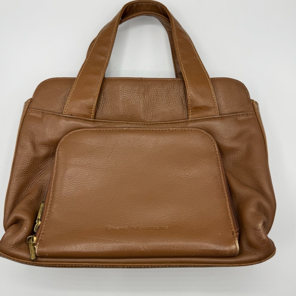 Stone Mountain Multi Pocket Tan Leather  Hand Bag